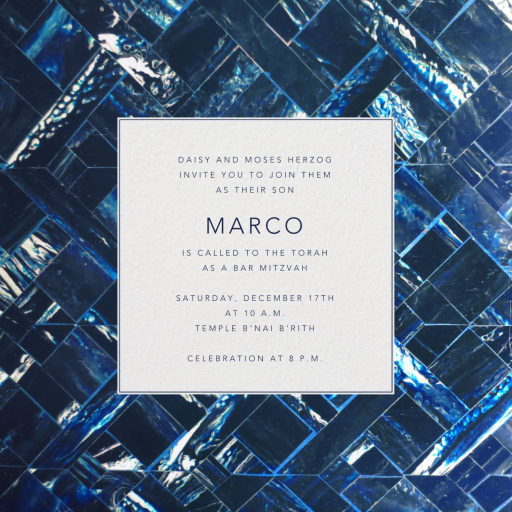 Blue Marble - Pool Party Invitation by Oscar de la Renta