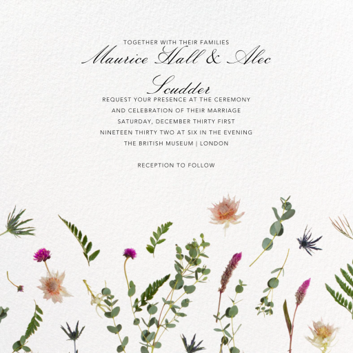 Fleurs Sauvage (Square) - Wedding Invitation by Paperless Post