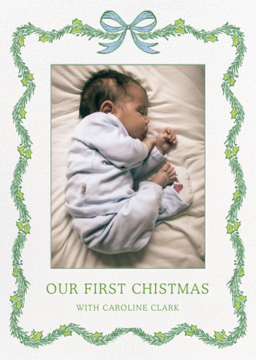 Holly and Ribbon Photo (Holly Hollon) - Birth Announcement by Dogwood Hill