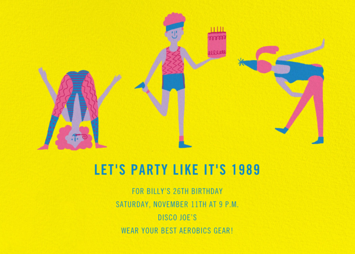 Sweating for the Oldies - '80s Theme Party Invitation by Paperless Post