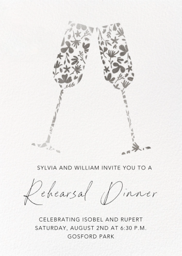 Floral Flutes - Rehearsal Dinner Invitation by Paperless Post