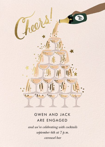 Champagne Tower - Engagement Party Invitation by Rifle Paper Co.