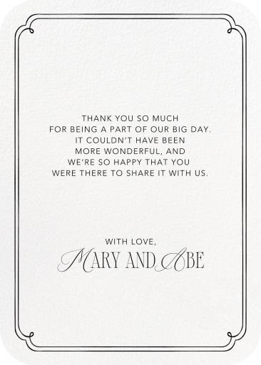 Double-Lined Border - Thank You Card by Paperless Post - Back
