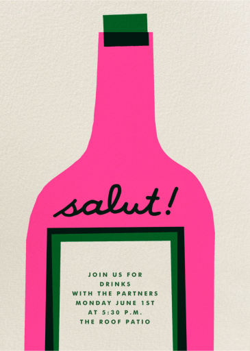 Wine Salut - Happy Hour Invitation by The Indigo Bunting
