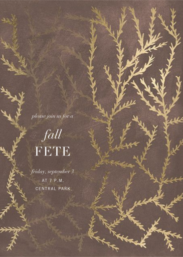 Woodcut - Fall Party Invitation by Kelly Wearstler