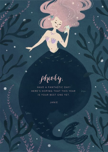Mermaid Hideaway - Birthday Card by Paperless Post