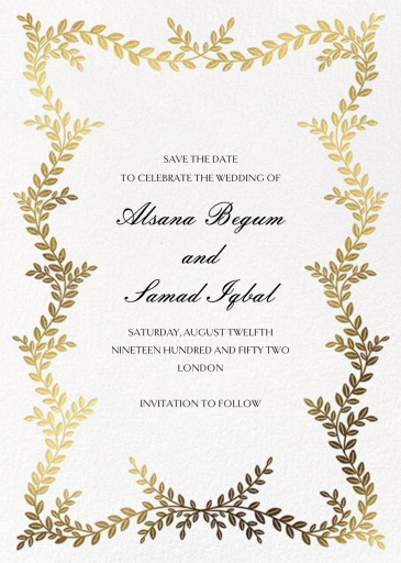 Gold Leaves Photo - Invitation by Paperless Post - Back