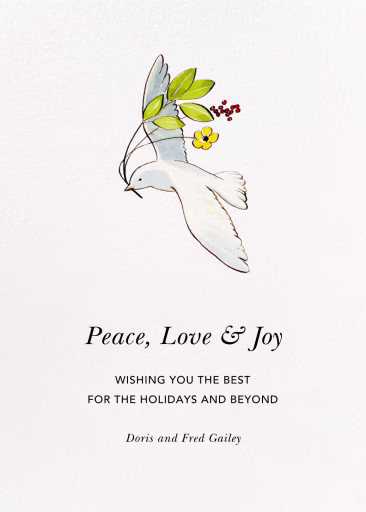 Peaceful Dove - Christmas Card by Felix Doolittle