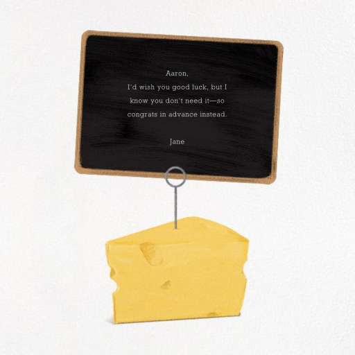 A Cheesy Card by Derek Blasberg - Back