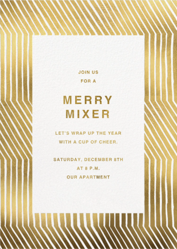 Gold Stripe Border - Winter Party Invitation by Marimekko
