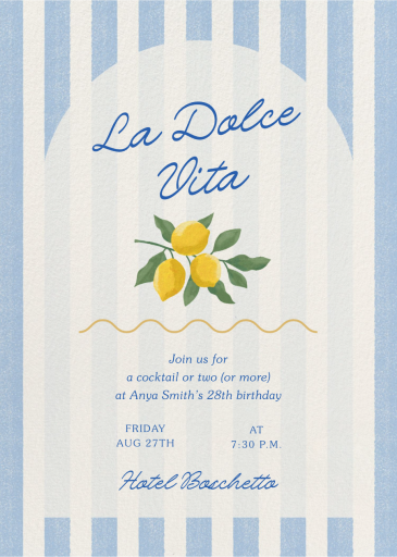 La Dolce Vita - Party Invitation by Paperless Post