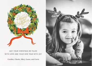 Wintergreen Wreath - Photo - Holiday Card by Rifle Paper Co.