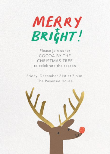 Nosy Reindeer - Corporate Holiday Party Invitation by Meri Meri