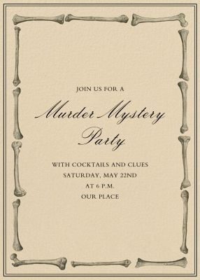 Murder Mystery Dinner Party Invitation - My (In)Sanity Party