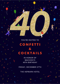 Glitter Groove - 40th Birthday Invitation by Carolyn Suzuki Studio