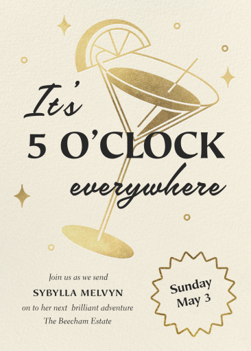 5 O’Clock Martini - Retirement and Farewell Party Invitation by Paperless Post