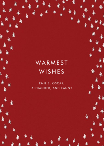 White Stars - New Year's Card by Linda and Harriett - Back