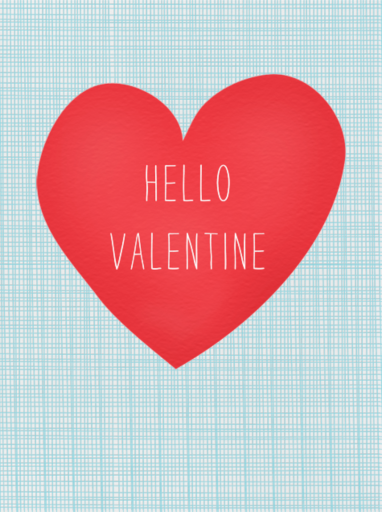 Hello Valentine Crosshatch by Linda and Harriett