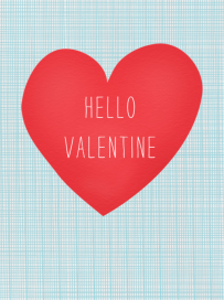 Hello Valentine Crosshatch by Linda and Harriett