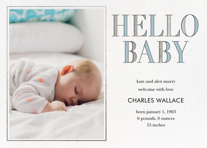 KSNY Hello Baby - Birth Announcement by kate spade new york