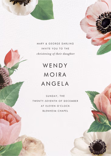 Floral Collage - Baptism & Christening Invitation by kate spade new york