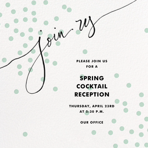 Join Us (Dots) - Cocktail Party Invitation by Linda and Harriett