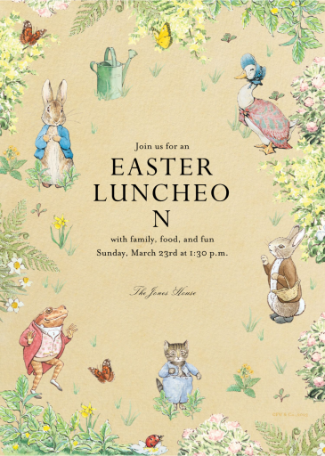 Peter and Pals - Easter Invitation by Peter Rabbit