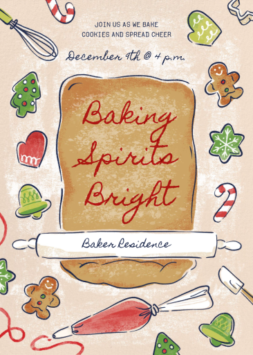 Holiday Cookie Baking Invitation