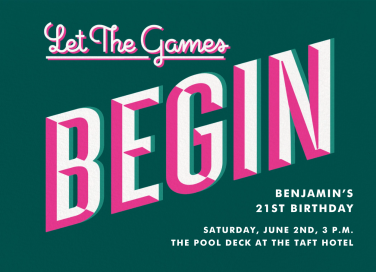 Let the Games Begin - Birthday Invitation by Paperless Post