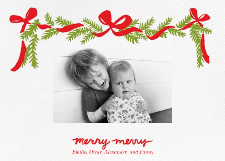 Pine Mantel (Photo) - Holiday Card by Linda and Harriett