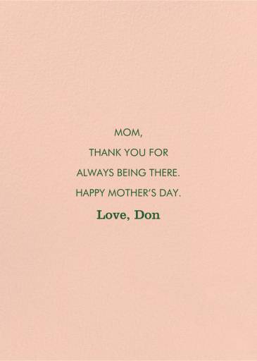 Every Day Celebration - Mother's Day Card by 2021 Co. - Back