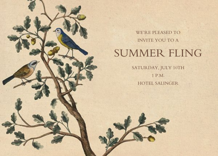 Mountain Chickadee - Summer Party Invitation by John Derian