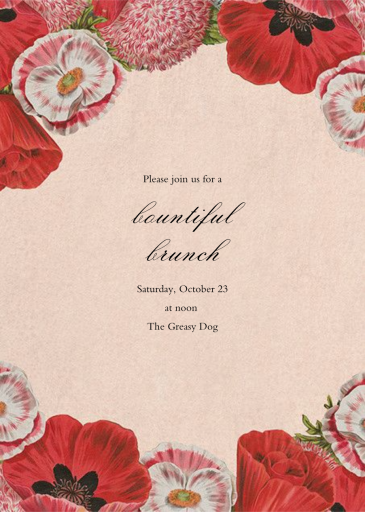 Shirley Poppies - Get-Together Invitation by John Derian