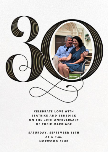 Pinstripe Numerals - Anniversary Invitation by Paperless Post