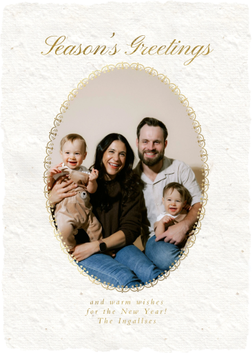 Photo Oval Gold Frame Card