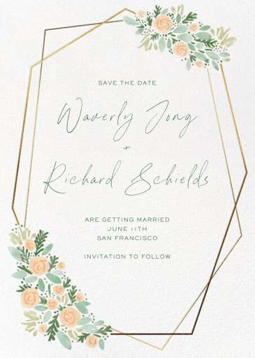 Floral Heptagon Border - Save the Date by Paperless Post