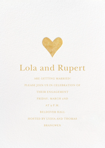 Foil Heart - Bridal Shower Invitation by Sugar Paper