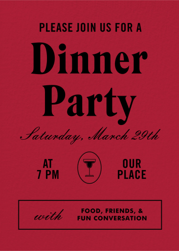 Crimson Social - Dinner Party Invitation by Few & Fahr Studio
