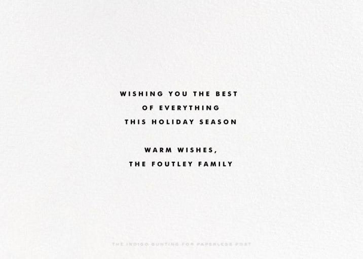 City Snow - Holiday Card by The Indigo Bunting - Back