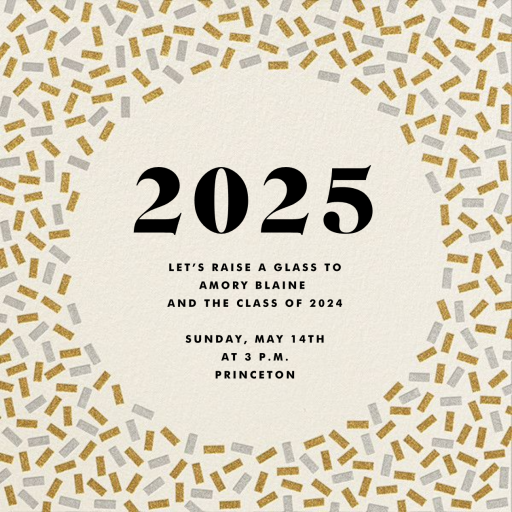 Gold & Silver Confetti - Graduation Party Invitation by The Indigo Bunting