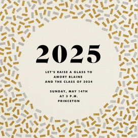 Gold & Silver Confetti - Graduation Party Invitation by The Indigo Bunting