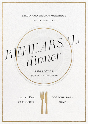 Tableware - Rehearsal Dinner Invitation by Paperless Post