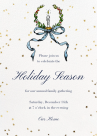 Candle Wreath Holiday Invitation