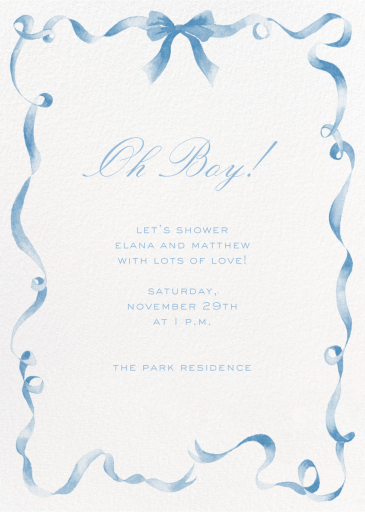 Festive Ribbon - Baby Shower Invitation by Clementina Sketchbook