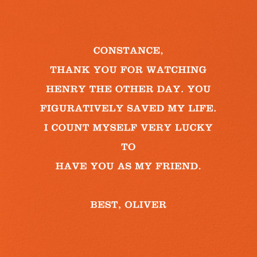 Doxie - Thank You Card by Jonathan Adler - Back