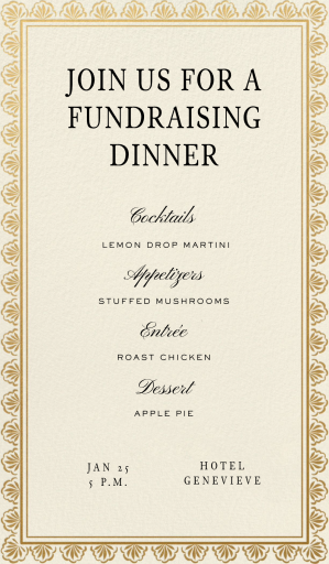 Golden Filigree - Fundraiser Invitation by Martha Stewart