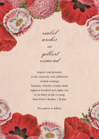 Shirley Poppies (Invitation) - Wedding Invitation by John Derian