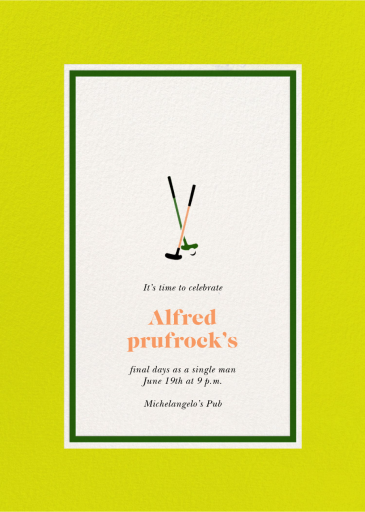 Putt’s Up - Bachelor Party Invitation by kate spade new york