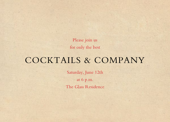 Red Letter Response (Invitation) - Sympathy Card by John Derian - Back