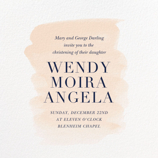 Basic Brushstroke - Baptism & Christening Invitation by Sugar Paper